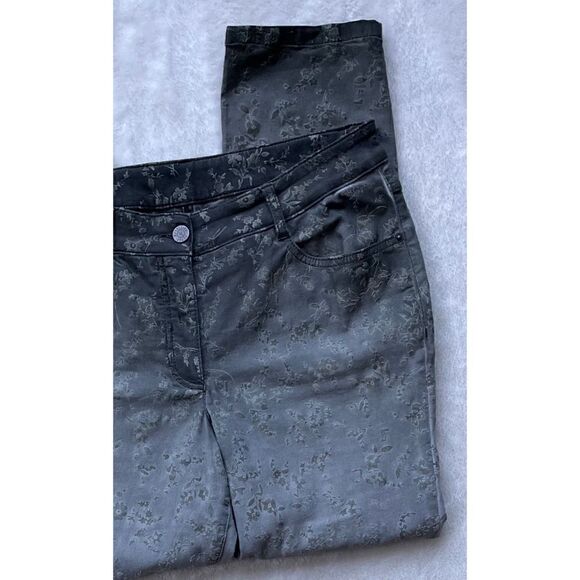 MADELEINE Slim Five Pocket with Flock Print Ombré Effect in Sage Green, Size 8P - Picture 8 of 16